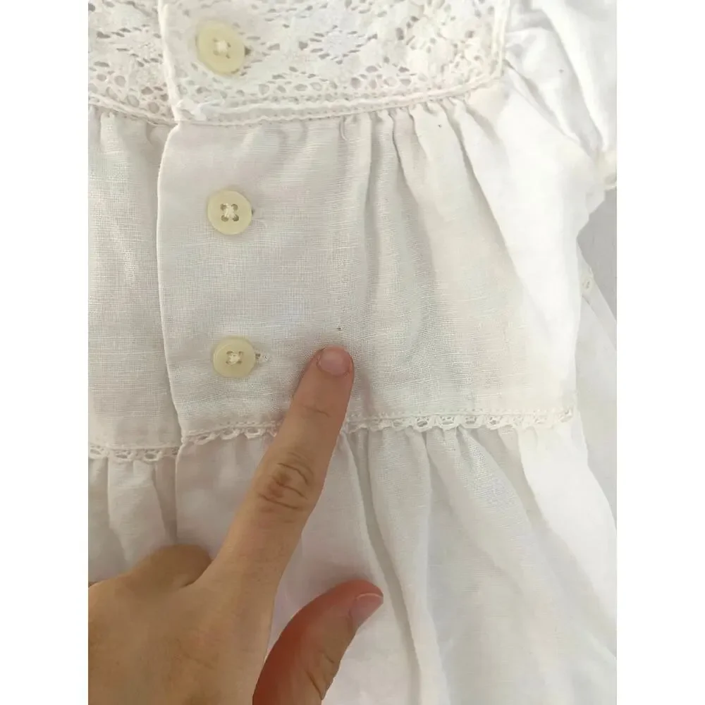 Vintage Baby Gap White Lace Dress Infant Up to 3 Months